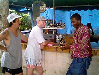 Delroy and friends at the Negril Sunday Brunch at Long Bay Beach in Negril Jamaica
