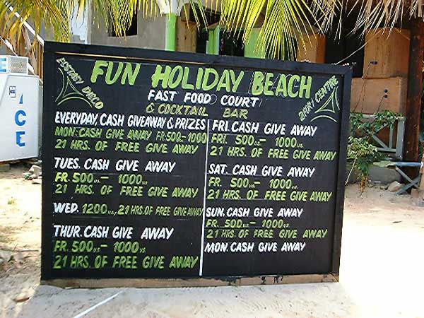 Fun Holiday Spring Break 2001 Sign in Negril