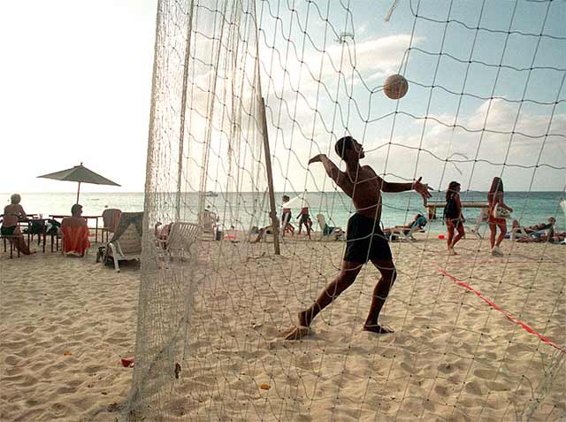 Serving on the Beach