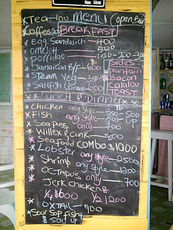 Qualitys Sea Breeze Restaurant And Bar Negril Jamaica Menu