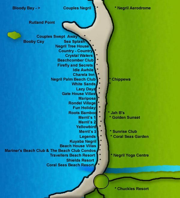 Beingee S Negril Jamaica Beach Hotel Map   Becpick 